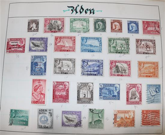 An all world collection of stamps in a large ledger